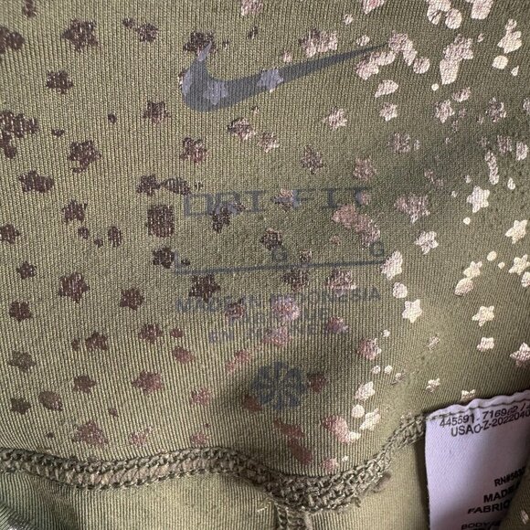 Nike Dri-FIT One Big Kids Girls Size L Leggings Green and Gold - Picture 4 of 7